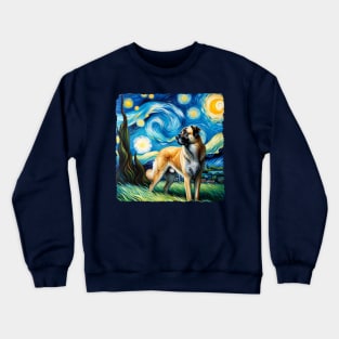 Starry Anatolian Shepherd Dog Portrait - Pet Portrait Crewneck Sweatshirt